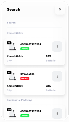 search screen - scooter's app
