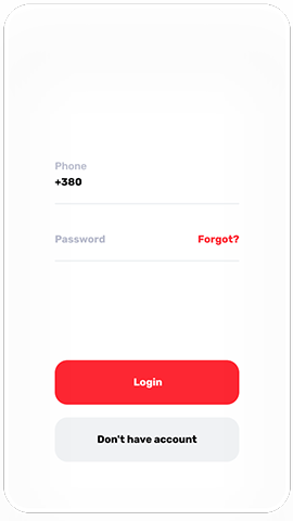 login screen - scooter's app